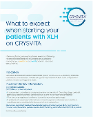 A thumbnail image of the What to expect when starting your patients with XLH on CRYSVITA booklet
